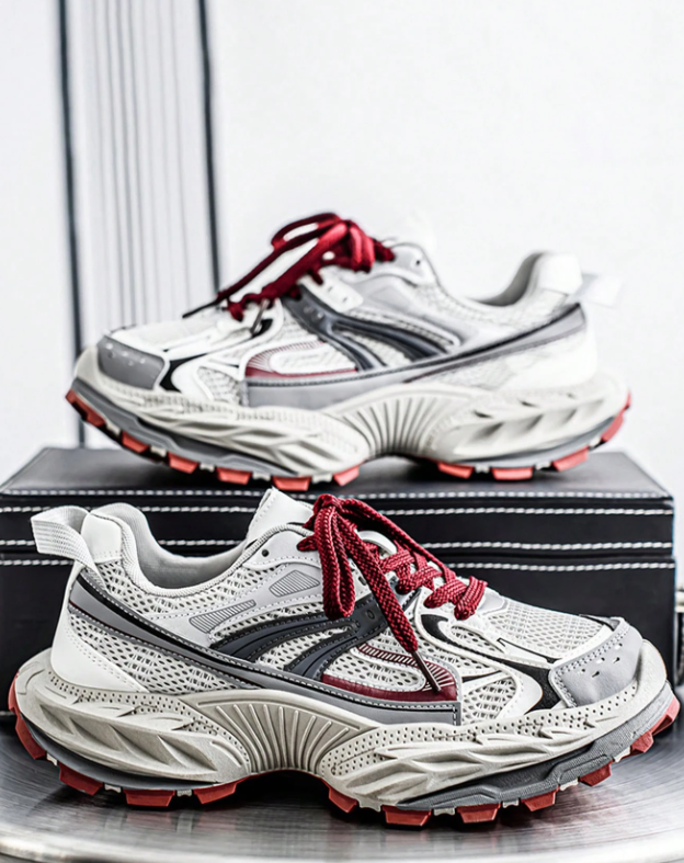 Men's Breathable New Style Mesh Thicker Sole Chunky Sneakers